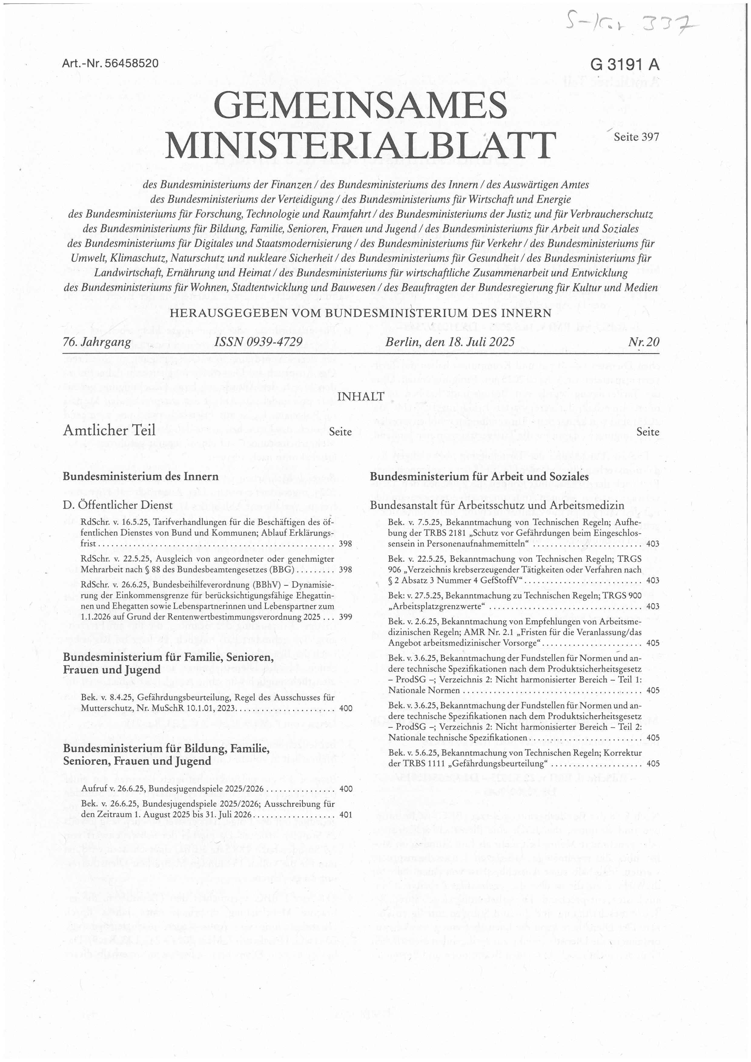 Gemeinsames Ministerialblatt