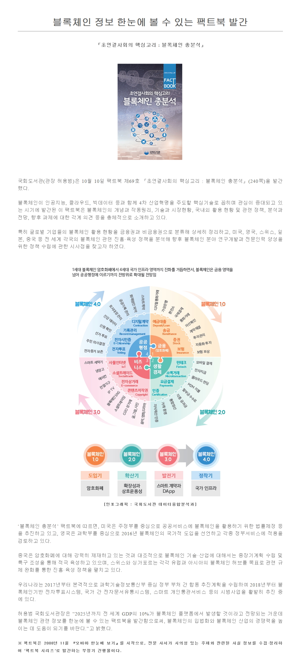 블록체인 정보 한눈에 볼 수 있는 팩트북 발간