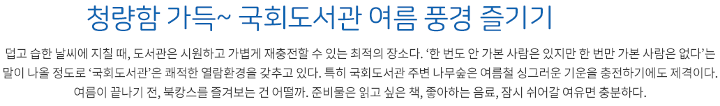 청량함 가득~ 국회도서관 여름 풍경 즐기기