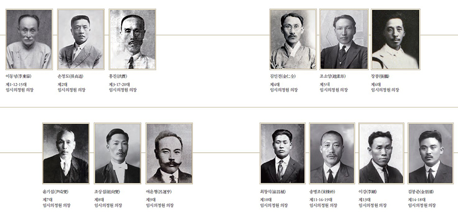 역대 대한민국 임시의정원 의장