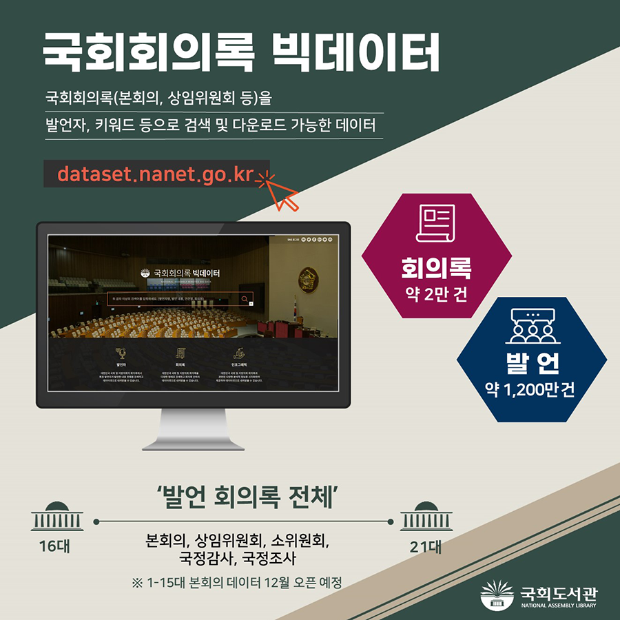 국회회의록 빅데이터 서비스 오픈 국회회의록 빅데이터 서비스 시작 사진1
