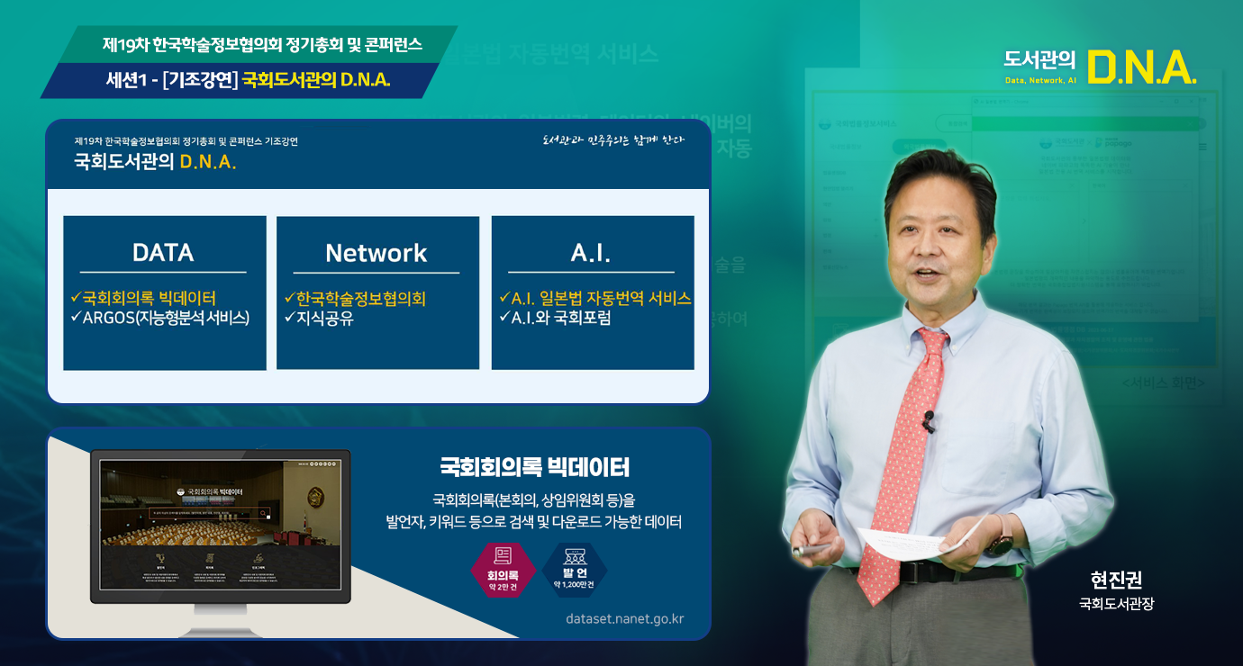 제19차 한국학술정보협의회 정기총회 및 콘퍼런스 국회도서관의 D.N.A.(Data, Network, AI) 사진3